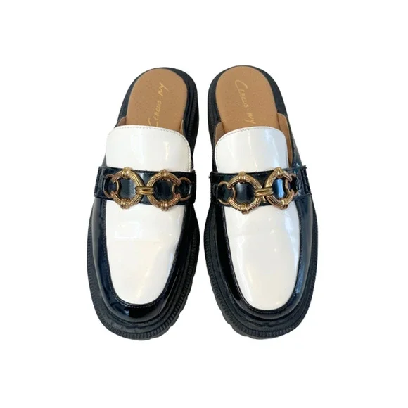 Circus NY by Sam Edelman Evangeline Mule Platform Lug Sole Black/White Size 8.5M - Picture 2 of 9